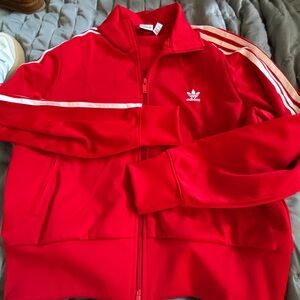 Adidas Bold Red Jacket with White Accents